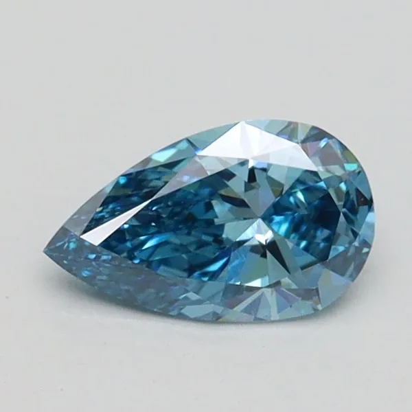 0.54ct PEAR Fancy Vivid Blue VS2 Coloured Lab diamond