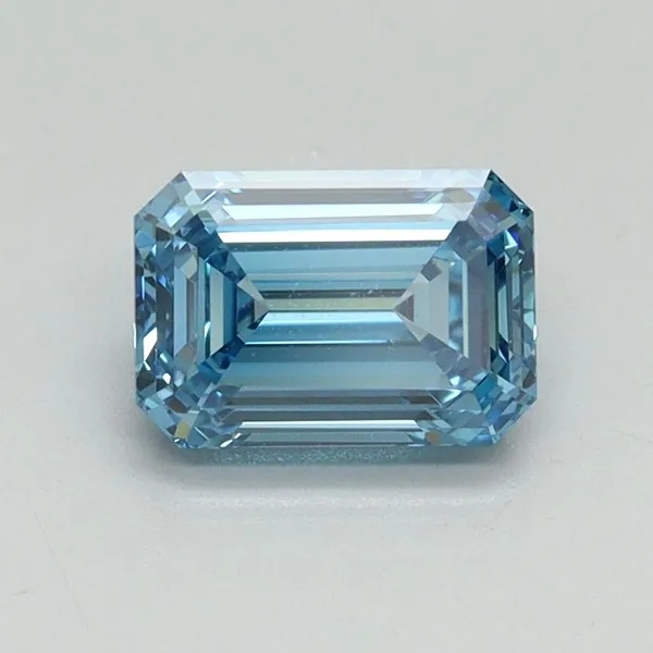 1.06ct EMERALD Fancy Vivid Blue VVS2 Coloured Lab diamond