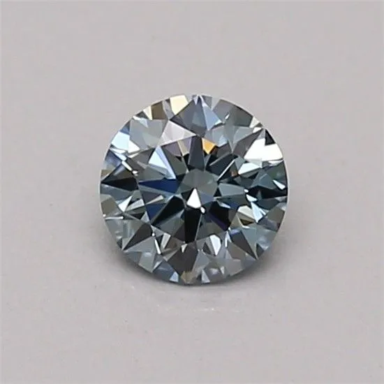 0.32ct ROUND Fancy Vivid Blue VVS2 Coloured Lab diamond
