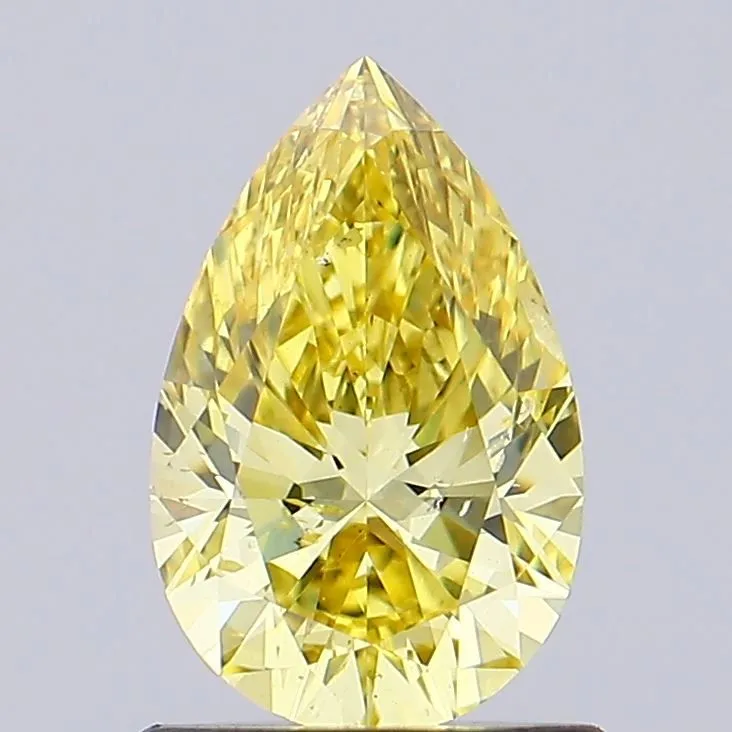 0.92ct PEAR Fancy Intense Yellow SI1 Coloured Lab diamond