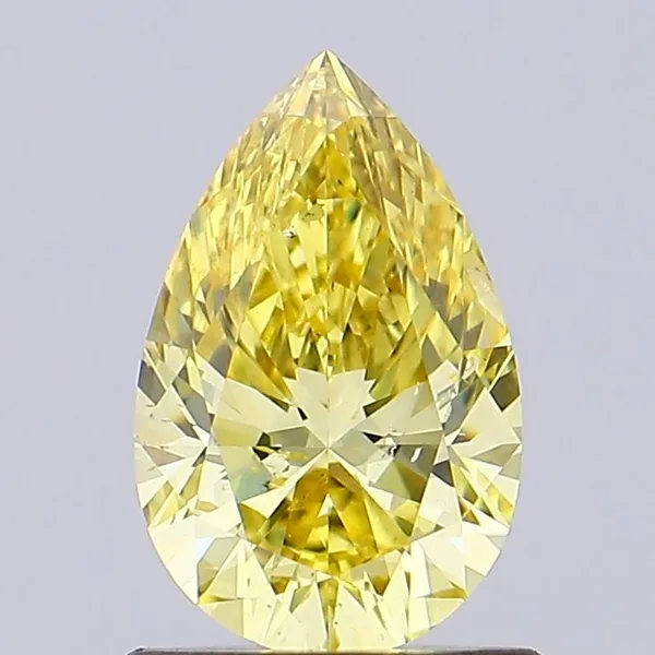 0.92ct PEAR Fancy Intense Yellow SI1 Coloured Lab diamond