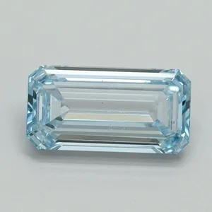 1.01ct EMERALD Fancy Intense Blue VS2 Coloured Lab diamond