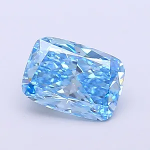 0.99ct CUSHION Fancy Vivid Blue VVS2 Coloured Lab diamond
