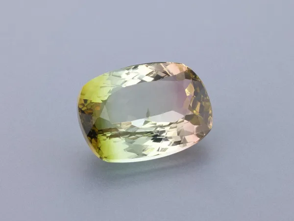 7.29ct Parti Tourmaline, Cushion cut gemstone