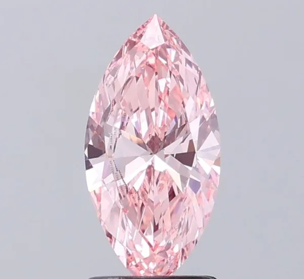 1.36ct MARQUISE Fancy Intense Pink VS1 Coloured Lab diamond