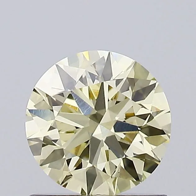 0.88ct ROUND Fancy Light Yellow VVS2 Coloured Lab diamond