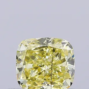 0.5ct CUSHION Fancy Intense Yellow SI1 Coloured Lab diamond