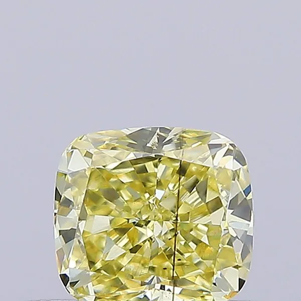 0.5ct CUSHION Fancy Intense Yellow SI1 Coloured Lab diamond