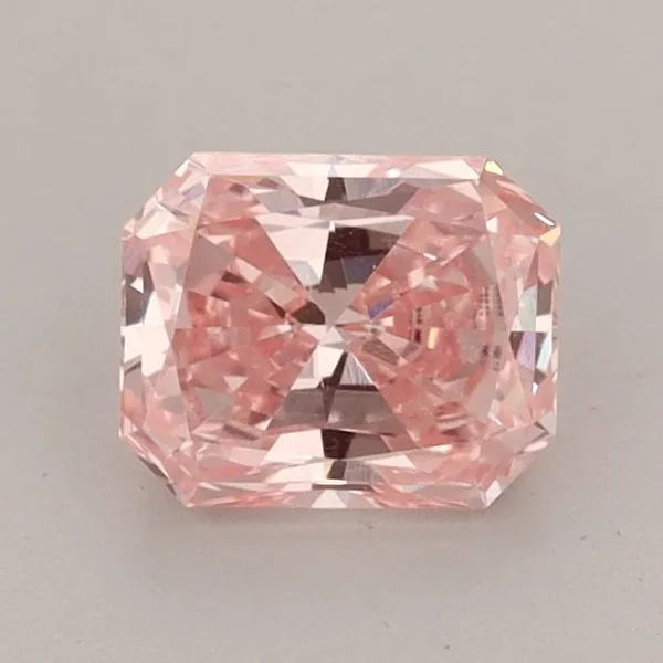 0.88ct RADIANT Fancy Vivid Pink VS2 Coloured Lab diamond