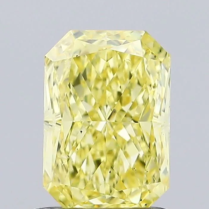 0.95ct RADIANT Fancy Intense Yellow VS2 Coloured Lab diamond