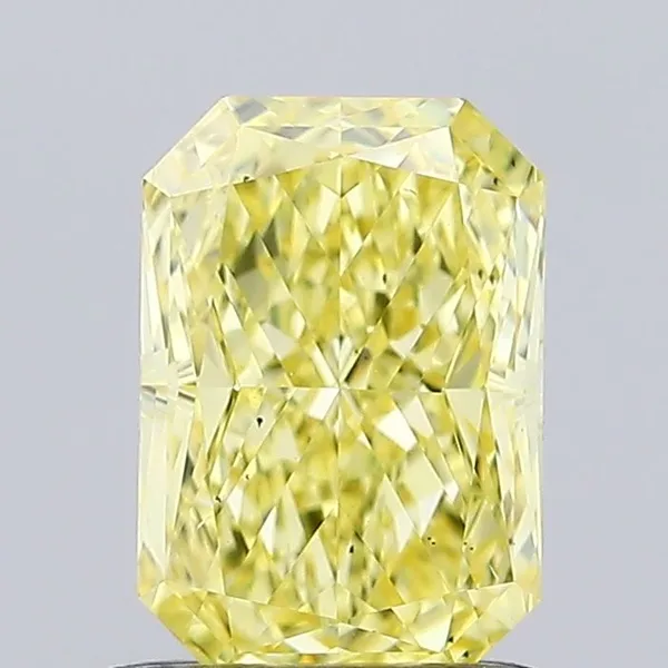 0.95ct RADIANT Fancy Intense Yellow VS2 Coloured Lab diamond