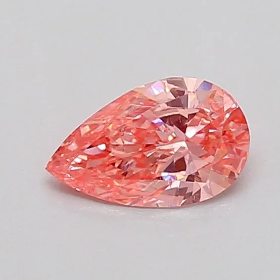 0.42ct PEAR Fancy Vivid Pink VS2 Coloured Lab diamond