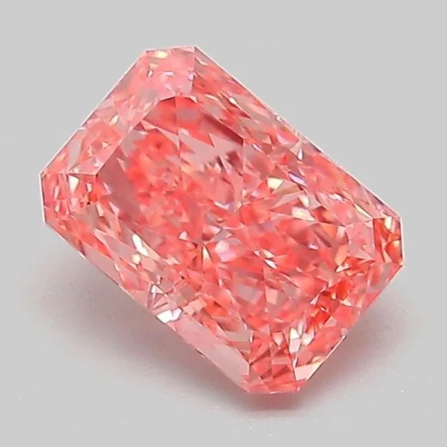 1.09ct RADIANT Fancy Vivid Pink VS1 Coloured Lab diamond