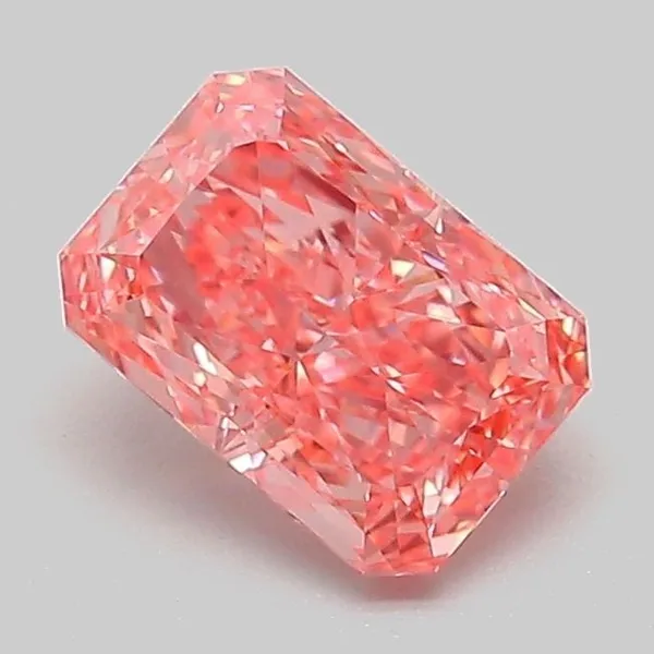 1.09ct RADIANT Fancy Vivid Pink VS1 Coloured Lab diamond