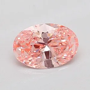 0.5ct OVAL Fancy Vivid Pink VS2 Coloured Lab diamond
