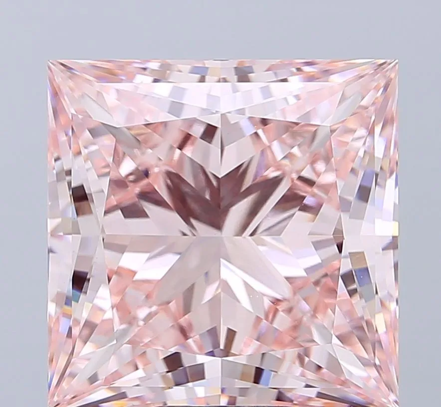 10.54ct PRINCESS Fancy Pink VVS2 Coloured Lab diamond