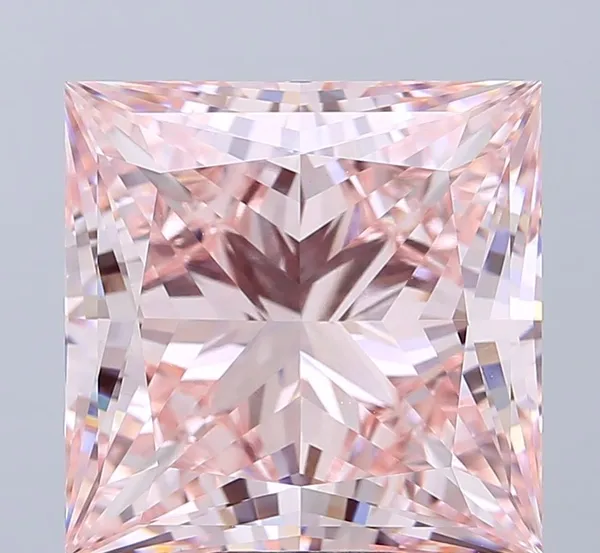 10.54ct PRINCESS Fancy Pink VVS2 Coloured Lab diamond