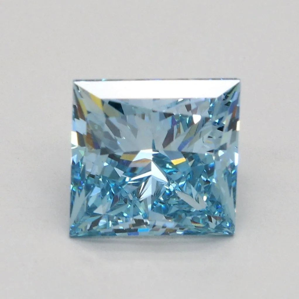 2.05ct PRINCESS Fancy Intense Blue VS2 Coloured Lab diamond