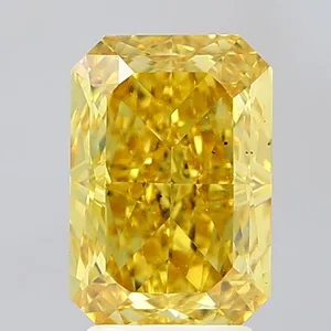 7.01ct PRINCESS Fancy Vivid Yellow VS2 Coloured Lab diamond