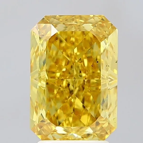 7.01ct PRINCESS Fancy Vivid Yellow VS2 Coloured Lab diamond