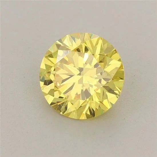 0.67ct ROUND Fancy Vivid Yellow VS1 Coloured Lab diamond