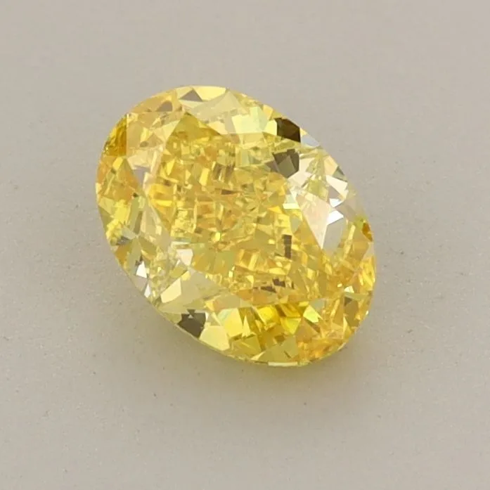 0.75ct OVAL Fancy Vivid Yellow VS2 Coloured Lab diamond