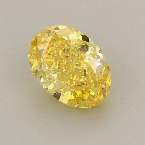 0.75ct OVAL Fancy Vivid Yellow VS2 Coloured Lab diamond