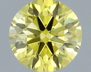 0.63ct ROUND Fancy Vivid Yellow VVS1 Coloured Lab diamond