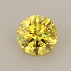 0.61ct ROUND Fancy Vivid Yellow VS1 Coloured Lab diamond