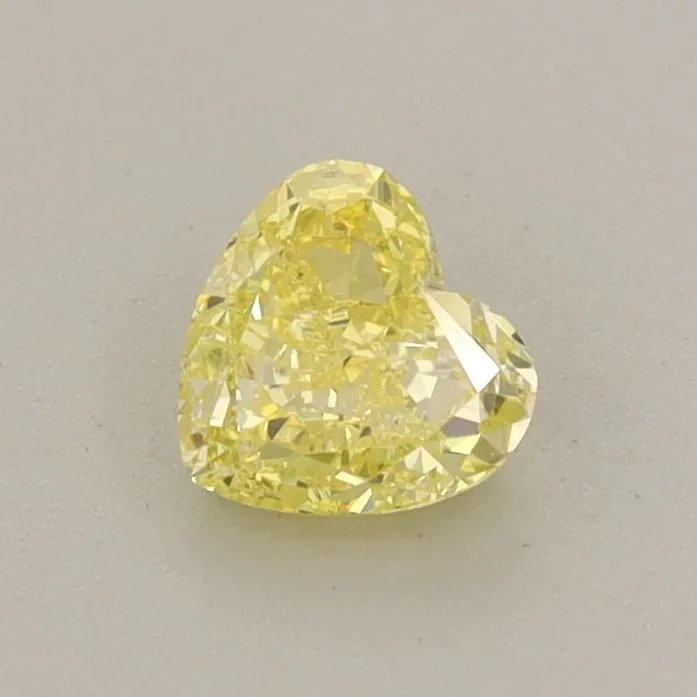 0.54ct HEART Fancy Intense Yellow VVS2 Coloured Lab diamond