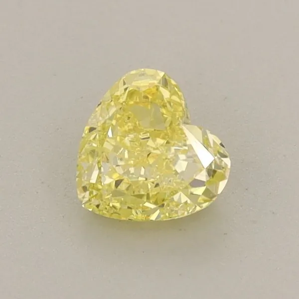 0.54ct HEART Fancy Intense Yellow VVS2 Coloured Lab diamond