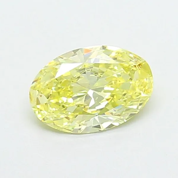 0.8ct OVAL Fancy Intense Yellow VS1 Coloured Lab diamond