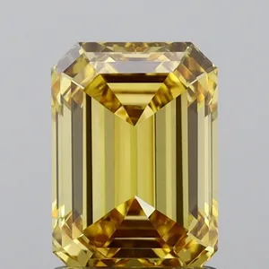1.33ct EMERALD Fancy Intense Yellow VS1 Coloured Lab diamond