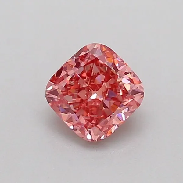 0.6ct CUSHION Fancy Vivid Pink VS1 Coloured Lab diamond