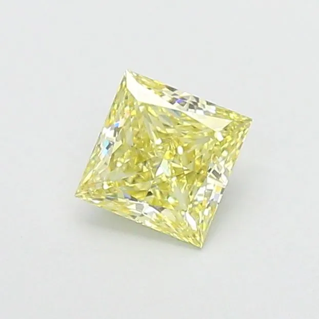 0.93ct PRINCESS Fancy Yellow VS1 Coloured Lab diamond