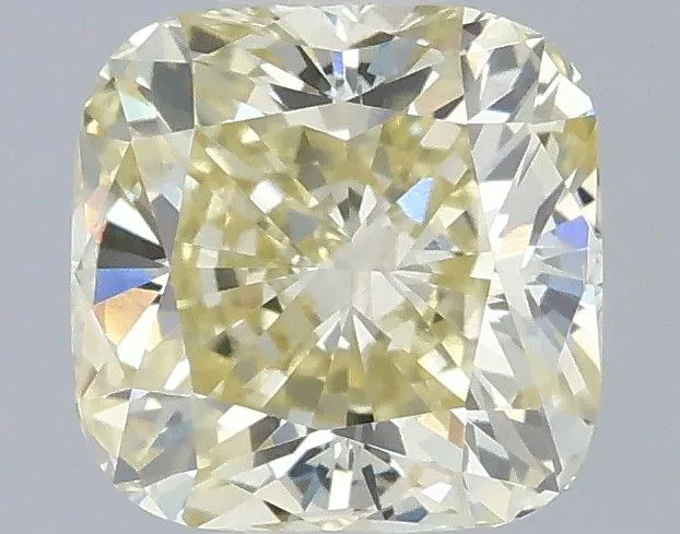 0.68ct CUSHION Fancy Light Yellow VS1 Coloured Lab diamond