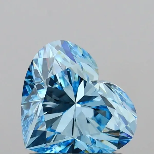 1.01ct HEART Fancy Vivid Blue VVS2 Coloured Lab diamond