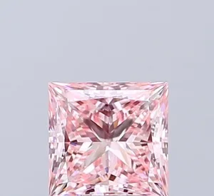 1.01ct PRINCESS Fancy Vivid Pink VVS2 Coloured Lab diamond