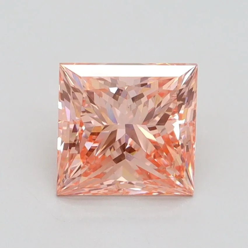 1.54ct PRINCESS Fancy Intense Pink VS1 Coloured Lab diamond