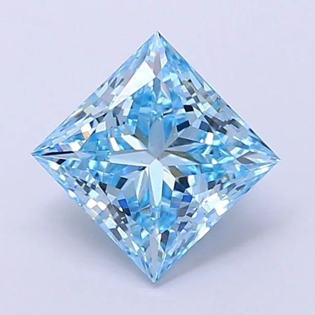 1.40ct PRINCESS Fancy Vivid Blue VS1 Coloured Lab diamond
