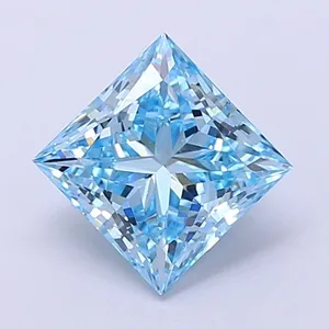 1.4ct PRINCESS Fancy Vivid Blue VS1 Coloured Lab diamond