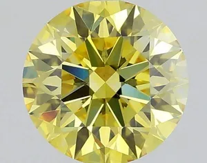 0.84ct ROUND Fancy Intense Yellow VVS2 Coloured Lab diamond