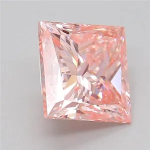 1.02ct PRINCESS Fancy Intense Pink VS1 Coloured Lab diamond