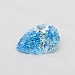 0.67ct PEAR Fancy Vivid Blue SI1 Coloured Lab diamond