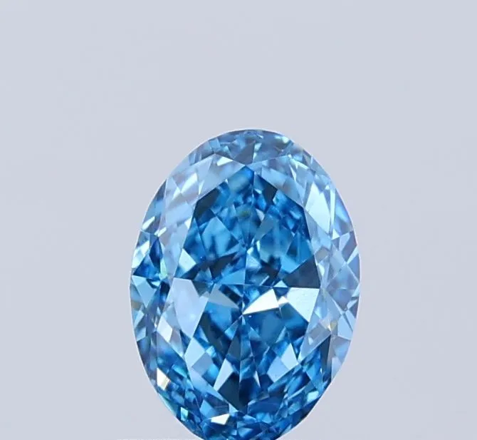 1.02ct OVAL Fancy Vivid Blue SI1 Coloured Lab diamond