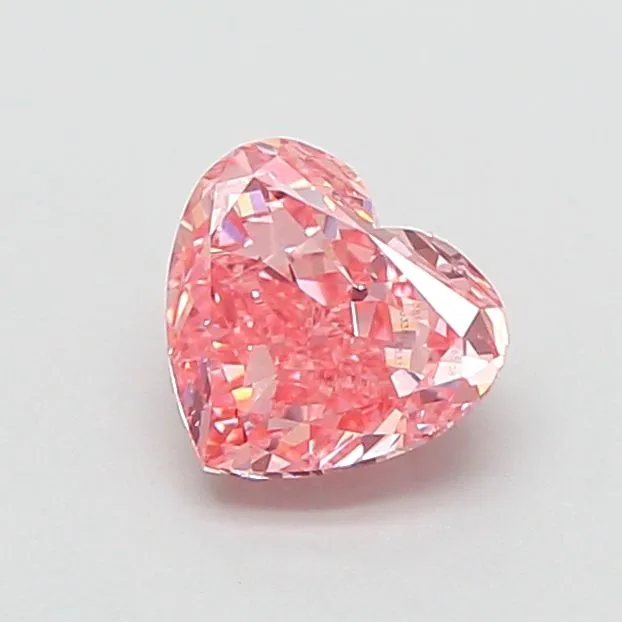 0.90ct HEART Fancy Vivid Pink VS1 Coloured Lab diamond