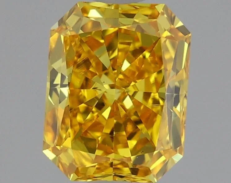 0.98ct RADIANT Fancy Vivid Yellow VS1 Coloured Lab diamond