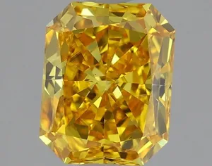 0.98ct RADIANT Fancy Vivid Yellow VS1 Coloured Lab diamond
