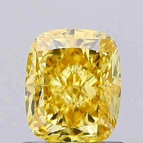1.07ct CUSHION Fancy Vivid Yellow SI1 Coloured Lab diamond