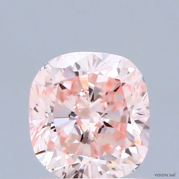 1.09ct CUSHION Fancy Intense Pink VS1 Coloured Lab diamond